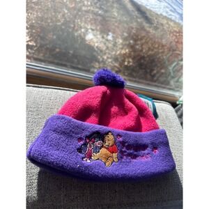 Disney Winnie the Pooh Piglet Friends Fleece Beanie Hat Toddler Kids Purple Pink